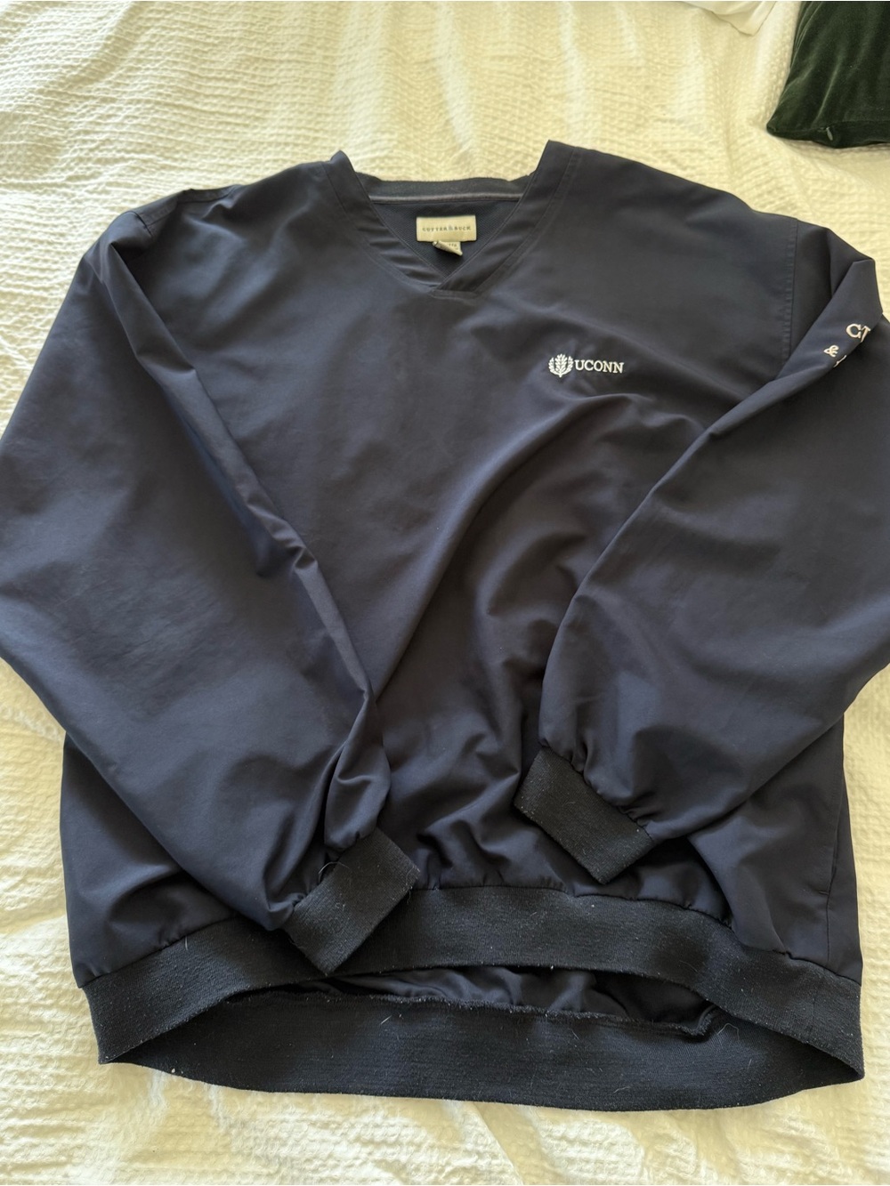 Cutter & Buck Navy V-Neck UConn Pullover Sweater